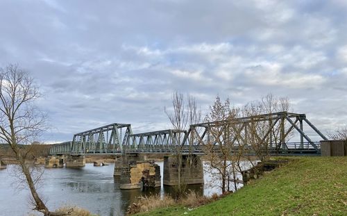 Bridge over river against sky