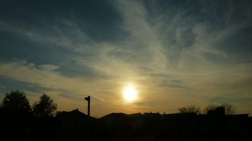 Low angle view of silhouette buildings against sky during sunset