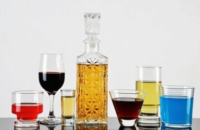 Close-up of beer bottle on table