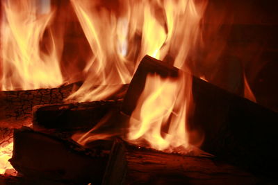 Close-up of bonfire