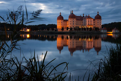 Reflection of building in lake