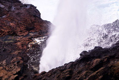 Scenic view of waterfall