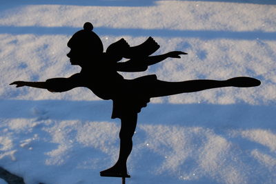 Rear view of silhouette man against sky