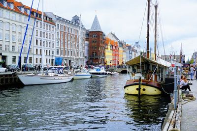 Boats in canal. nyhavn, copenhagen