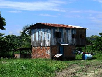 Houses on field