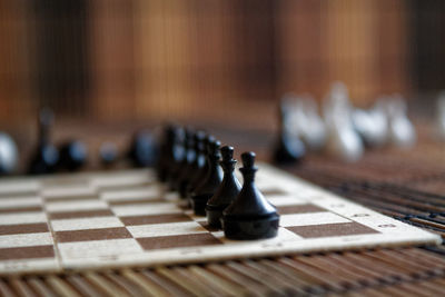 Close-up of chess pieces