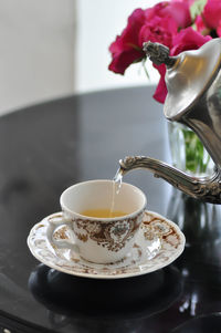 Coffee cup on table