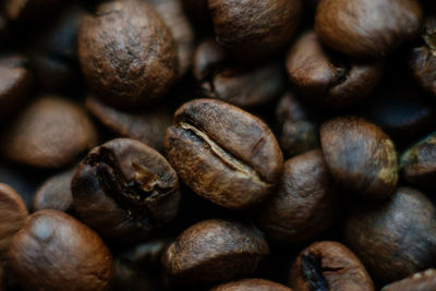 Full frame shot of roasted coffee beans