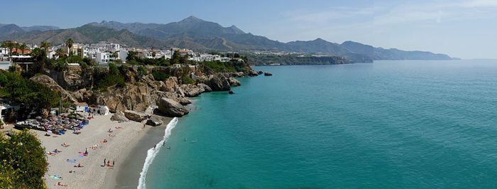 High angle view of beach