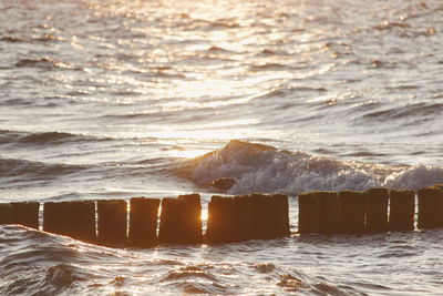 Waves rushing towards shore