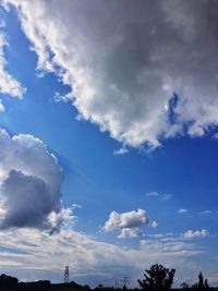 Low angle view of blue sky and clouds