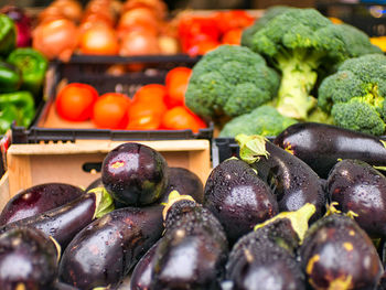 Close-up of fruits for sale at market stall