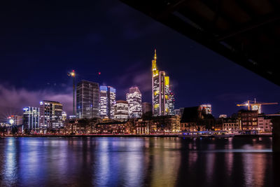 Illuminated city at night