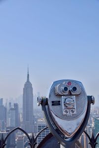 View of cityscape against clear sky