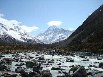 Scenic view of mountains against sky