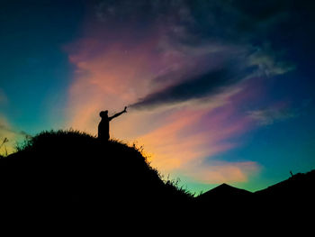 Silhouette of landscape at sunset