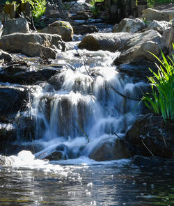 Scenic view of waterfall