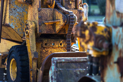 Close-up of rusty machine part