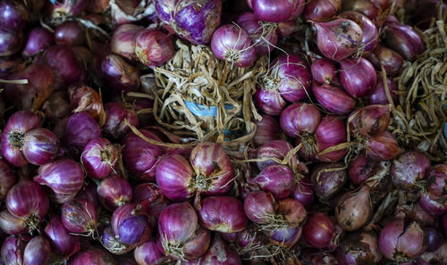 Full frame shot of onions for sale at market