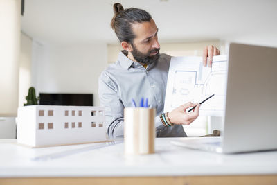 Man working on table