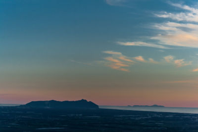 Scenic view of landscape against sky during sunset