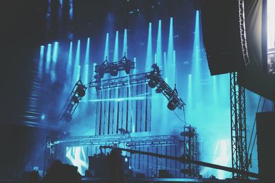 Low angle view of illuminated stage