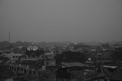 High angle view of townscape against sky