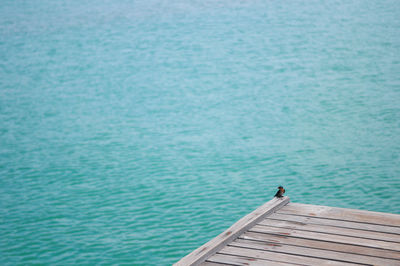 High angle view of pier over sea