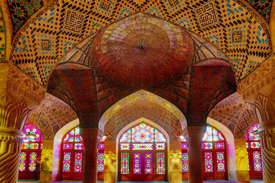 Low angle view of ornate ceiling in building