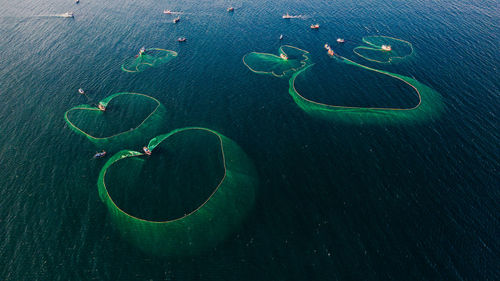 High angle view of sea