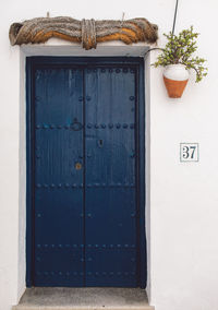 Closed door of building