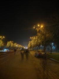 View of illuminated city at night