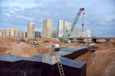 Buildings against sky in city