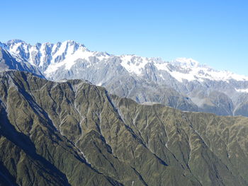 Scenic view of mountains against clear sky