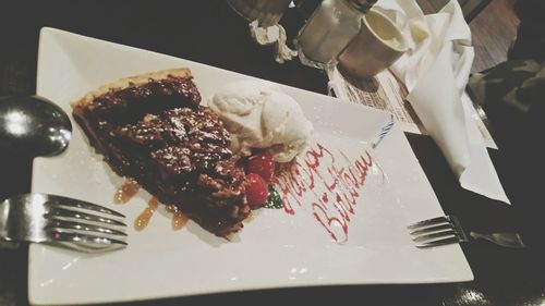 Close-up of chocolate cake