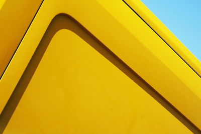 Low angle view of yellow vehicle against clear sky