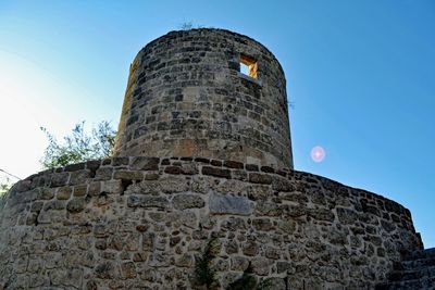 Low angle view of old building against the sky