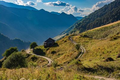 Scenic view of mountains against sky