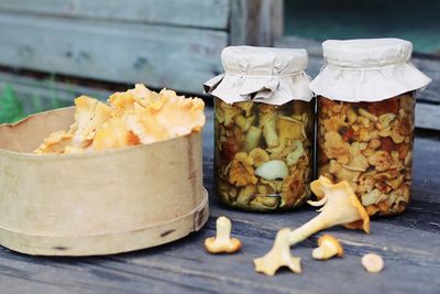 Canned chanterelle mushrooms