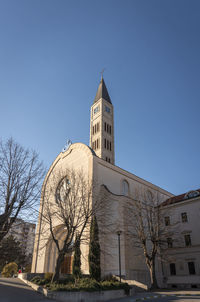 Low angle view of church against clear sky