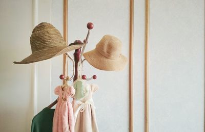 Close-up of clothes hanging at home