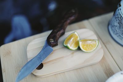 Fruits on cutting board