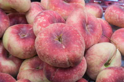 Full frame shot of apples for sale in market