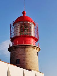 Low angle view of lighthouse against sky