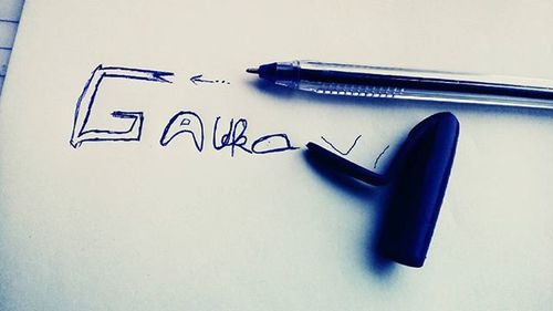 Close-up of pencil on white background