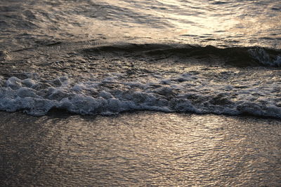 High angle view of sea waves