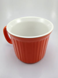 Close-up of empty tea cup on table