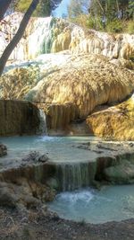 Scenic view of river flowing through rocks