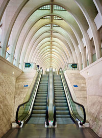 Low angle view of escalator