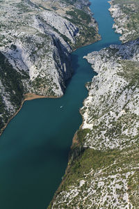 Aerial view of the canyon of the krka river